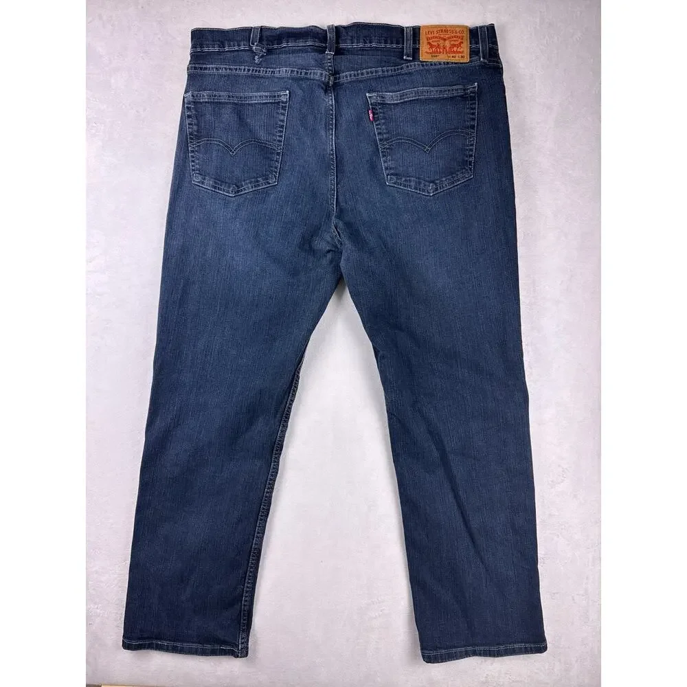 Levi's 559 Relaxed Straight Jeans Mens 40x30 Blue Dark Wash Stretch Denim